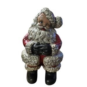 Vintage handmade Atlantic mold winking Christmas Santa Claus figure ~14" high